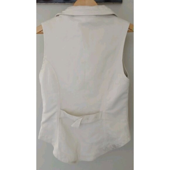 Prairie Underground Cotton Canvas Vest Size Small Cream Asymmetrical Zip Chore - Picture 7 of 12